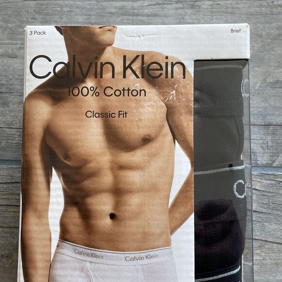 Calvin Klein Men’s Briefs 2XL XXL Black Classic Fit 3 Pack 100% Cotton Underwear - Picture 4 of 15